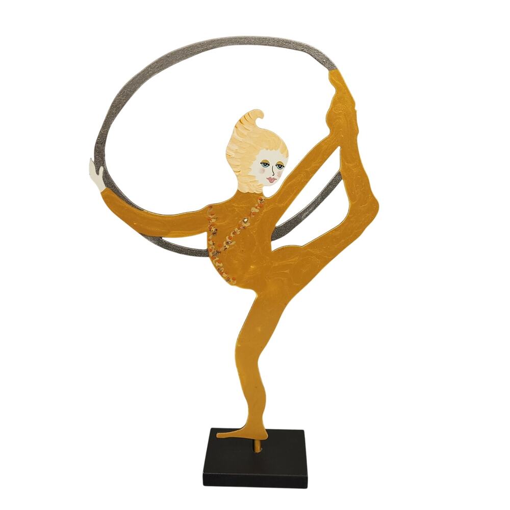 Vintage Judie Bomberger Signed Cirque Du Soleil 12" Metal Dancer Sculpture Art
